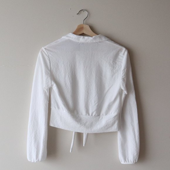 Dynamite White Self-Tie Crop Top - Picture 5 of 5